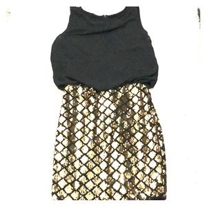 Black and gold dress